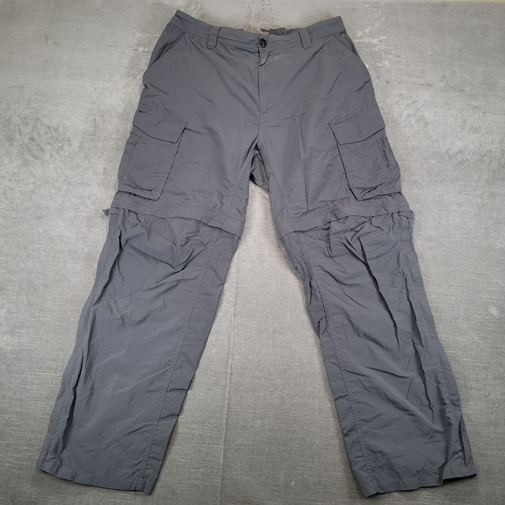 REI‎ Mens Pants Large Co-op Sahara Convertible Cargo Hiking Outdoor Gray
